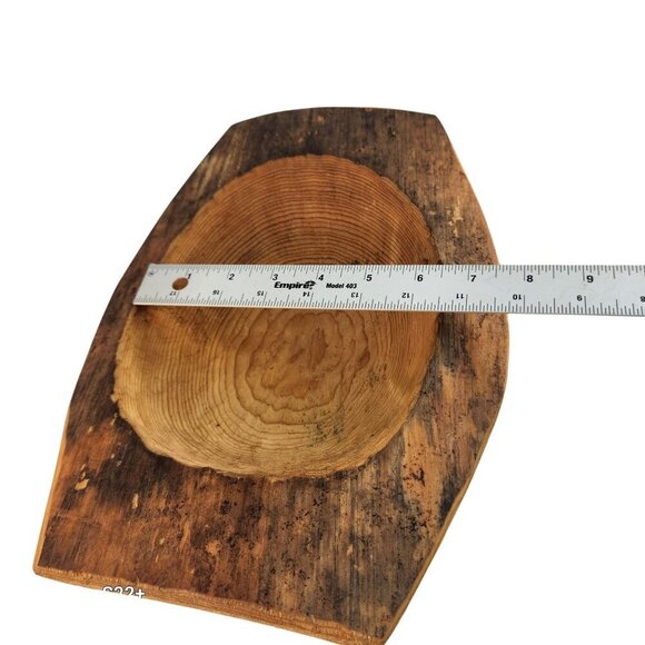 Rustic Wooden Bowl Rough Cut 12"x9"x2.5" Diy/Craft Project Or Decor Piece - Picture 5 of 9